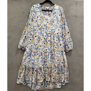 Joie‎ Maxi Dress Women XLarge Floral Sheer V-Neck Layered Ruffled Peasant Boho